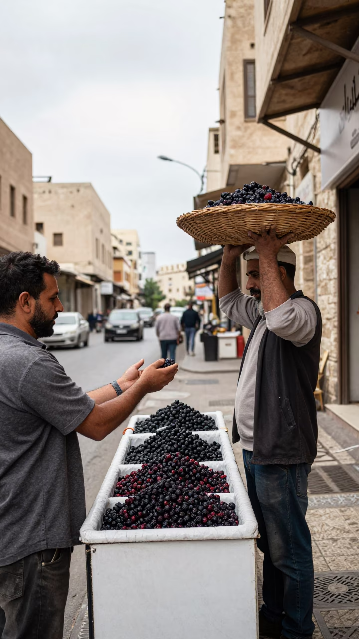 Exchanging Berries in Alexandria in in Alexandria, Egypt