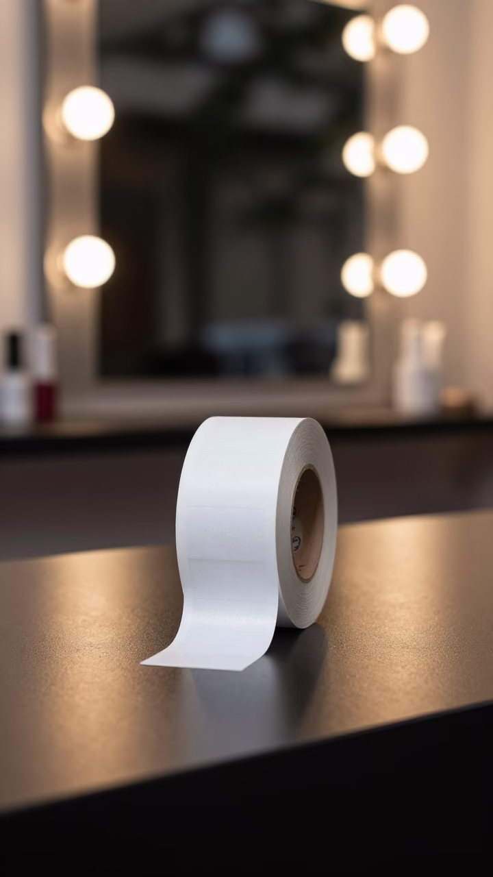 Expiry Sticker Roll on Backbar Before Night Shift in inside a nail studio near Berlin