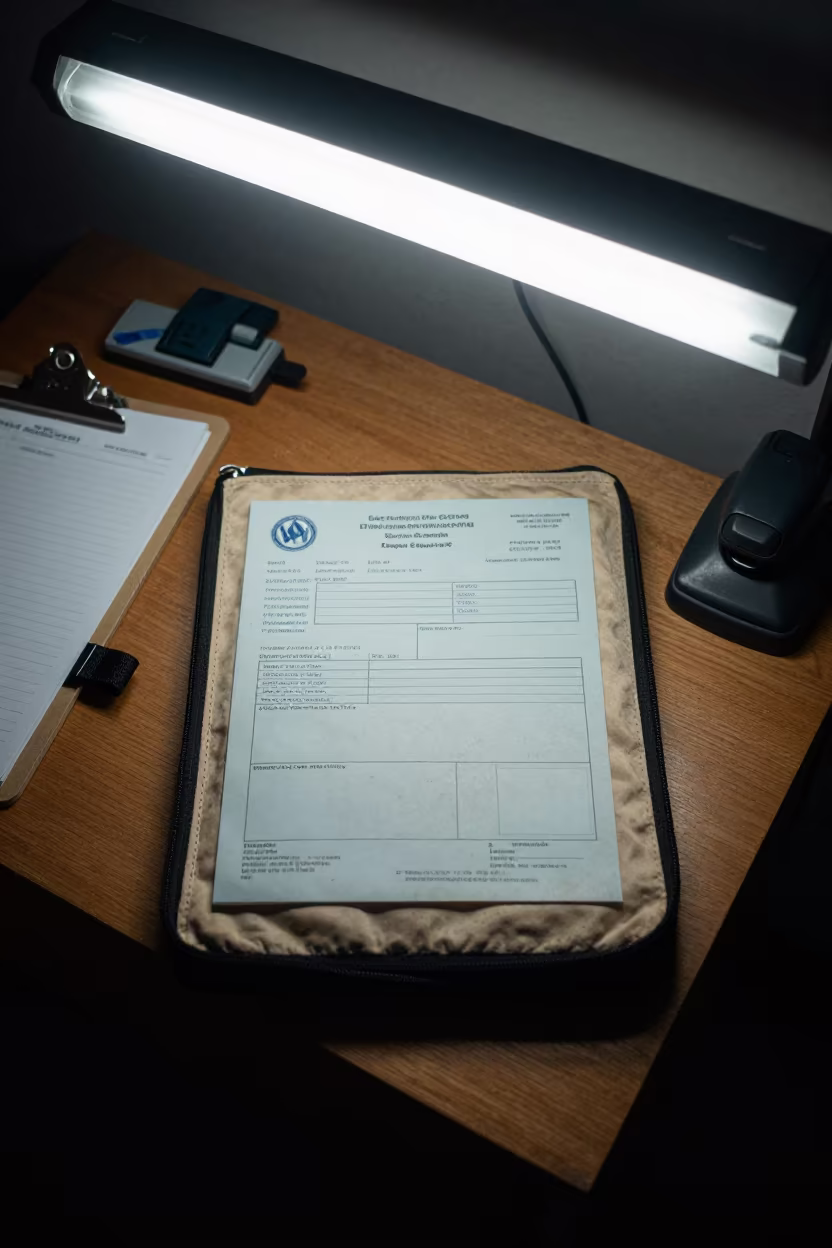 Export Document Pouch on Bedside Table in on a bedside table in Guantánamo