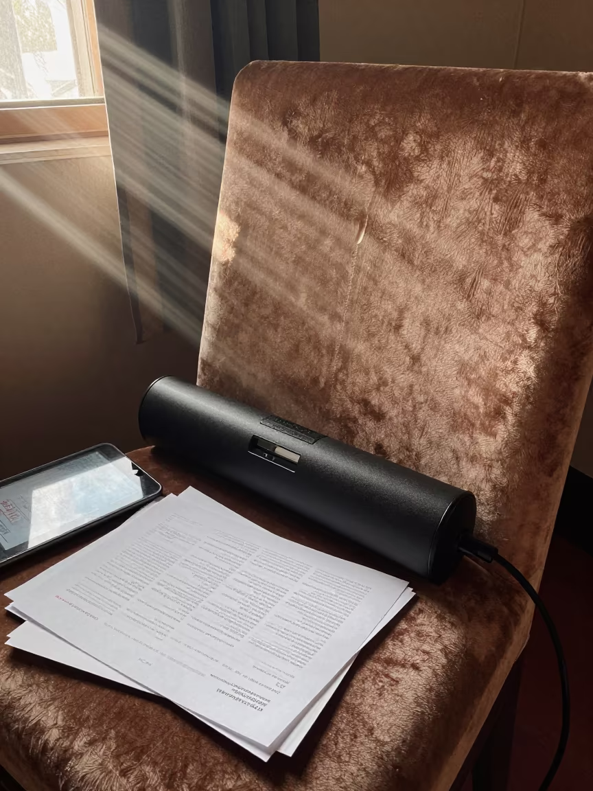 Extension Cord Drying Bar on Velvet Chair Vientiane in on a velvet chair in Vientiane