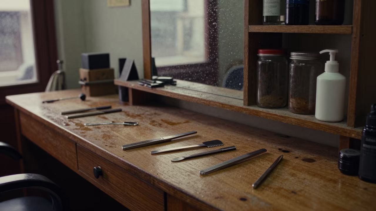 Eyebrow Stencil File in Karachi Winter Dawn in in the old quarter in Karachi