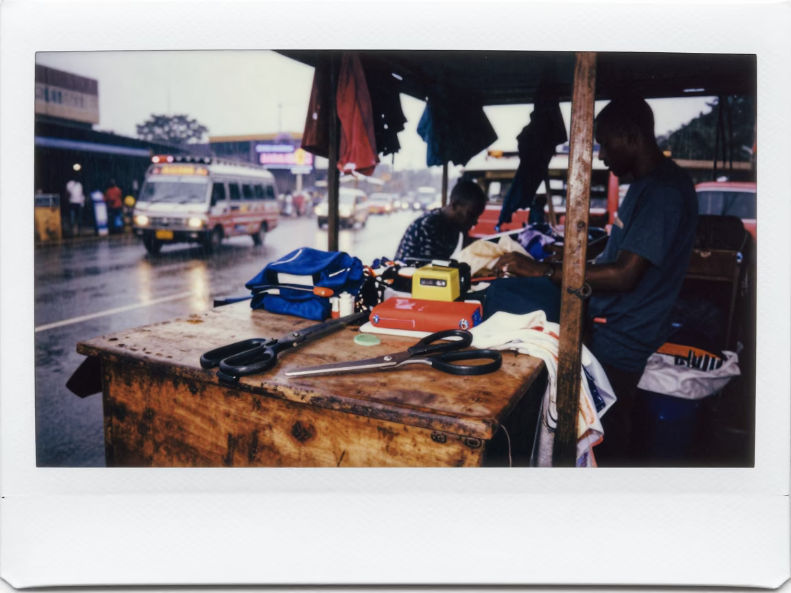 Fabric in Nairobi at Dusk Light in in Nairobi, Kenya