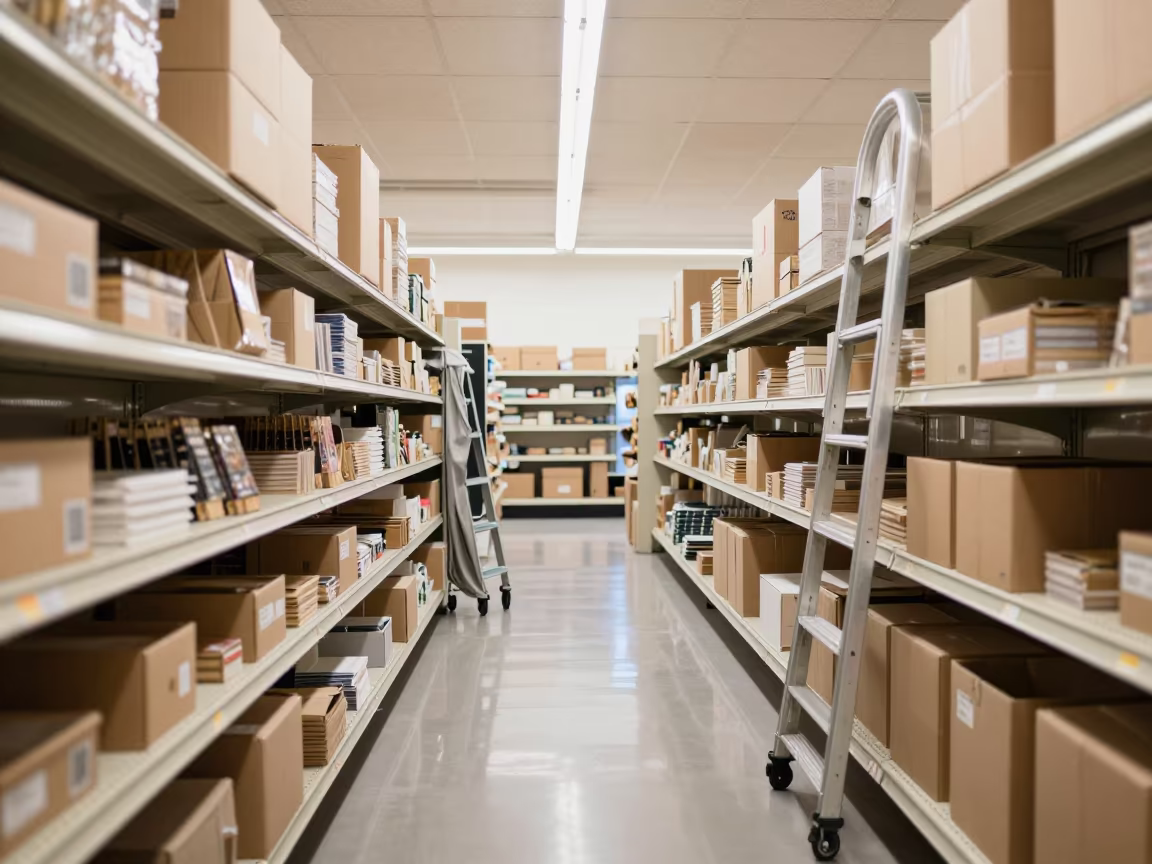 Fabric Metal Shelf Tucson Stockroom in inside a bright retail aisle near Tucson