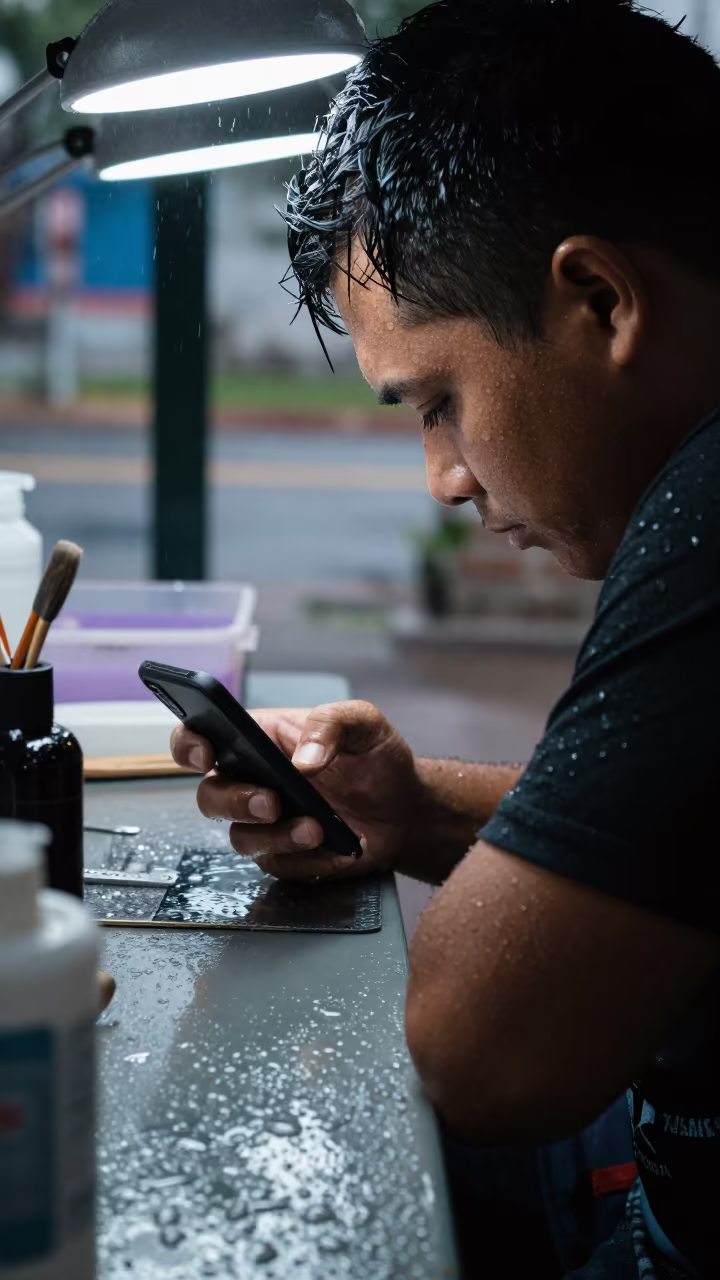 Face Glowing on Key West Repair Bench in near Key West
