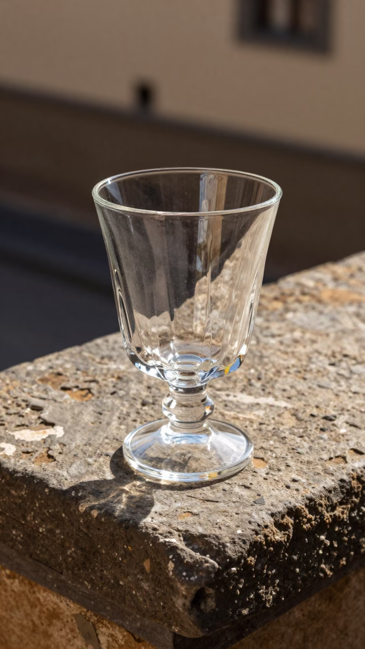 Faceted Glass Drinking Vessel in Florence in in Florence, Italy
