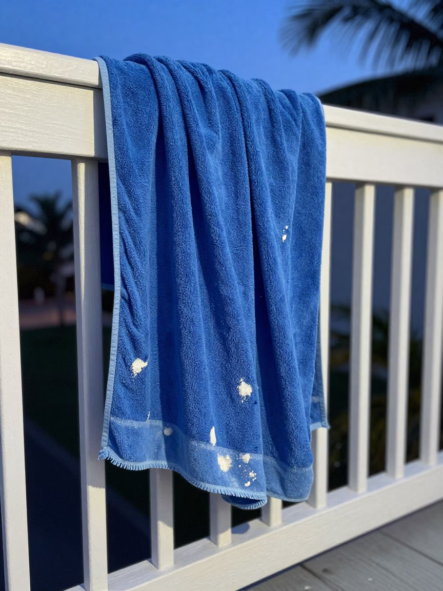 Faded Blue Beach Towels in Miami in in Miami, United States