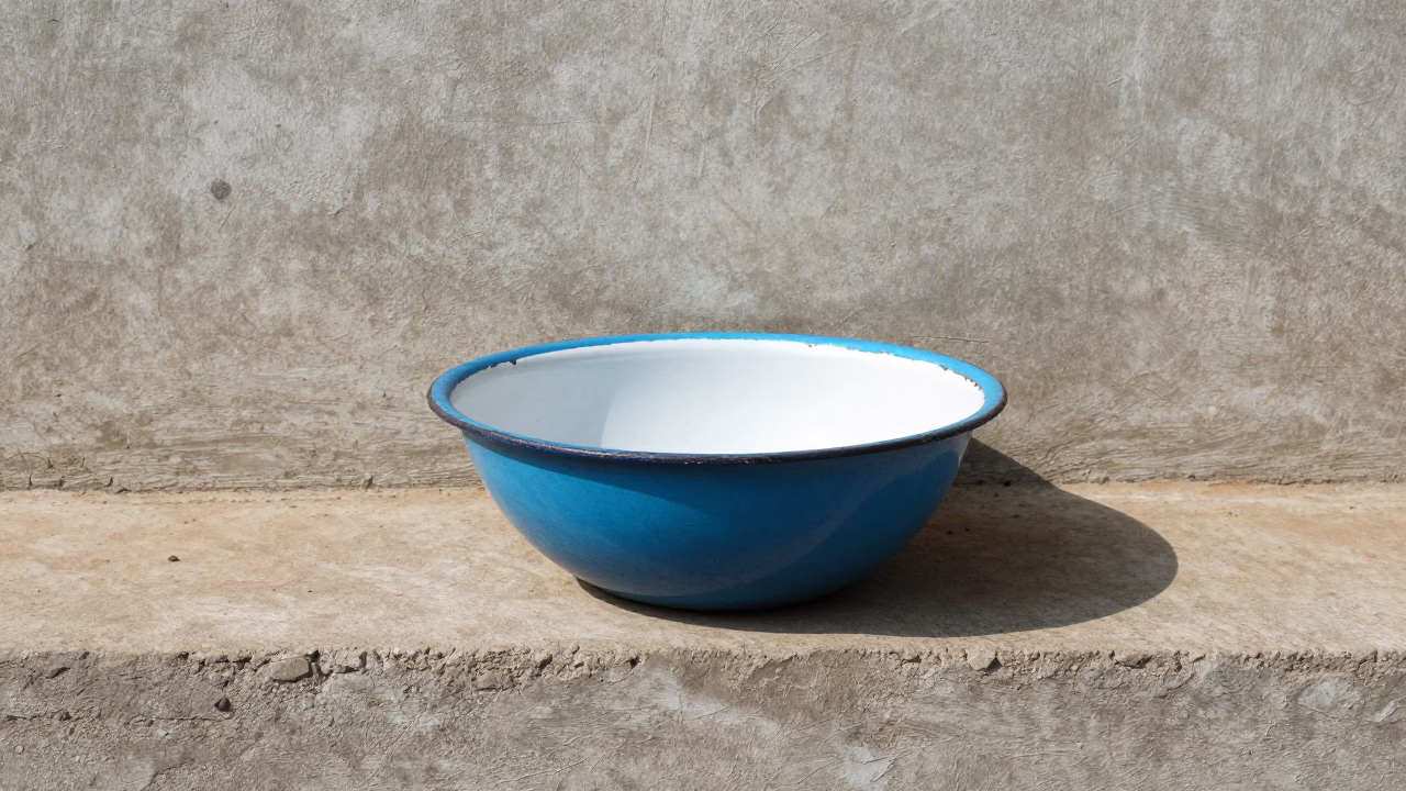 Faded Blue Enamel Bowl in Hyderabad in in Hyderabad, India
