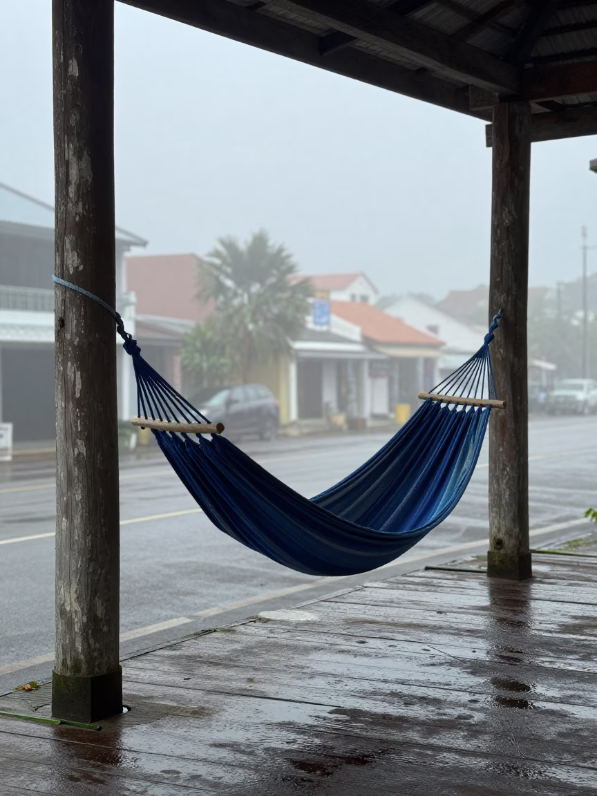 Faded Blue Hammock in George Town in in George Town, Malaysia