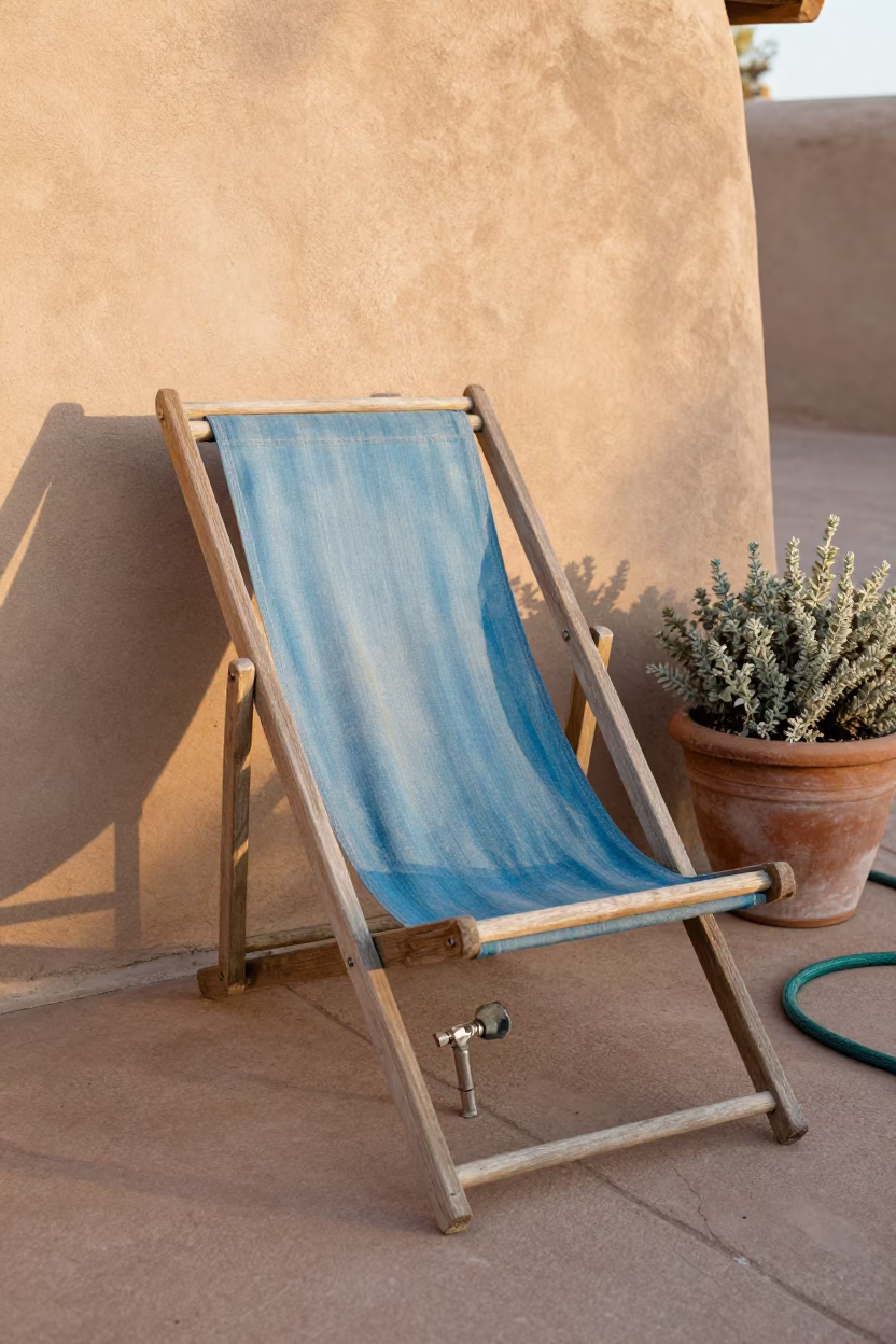 Faded Canvas Deck Chair in Santa Fe in in Santa Fe, United States