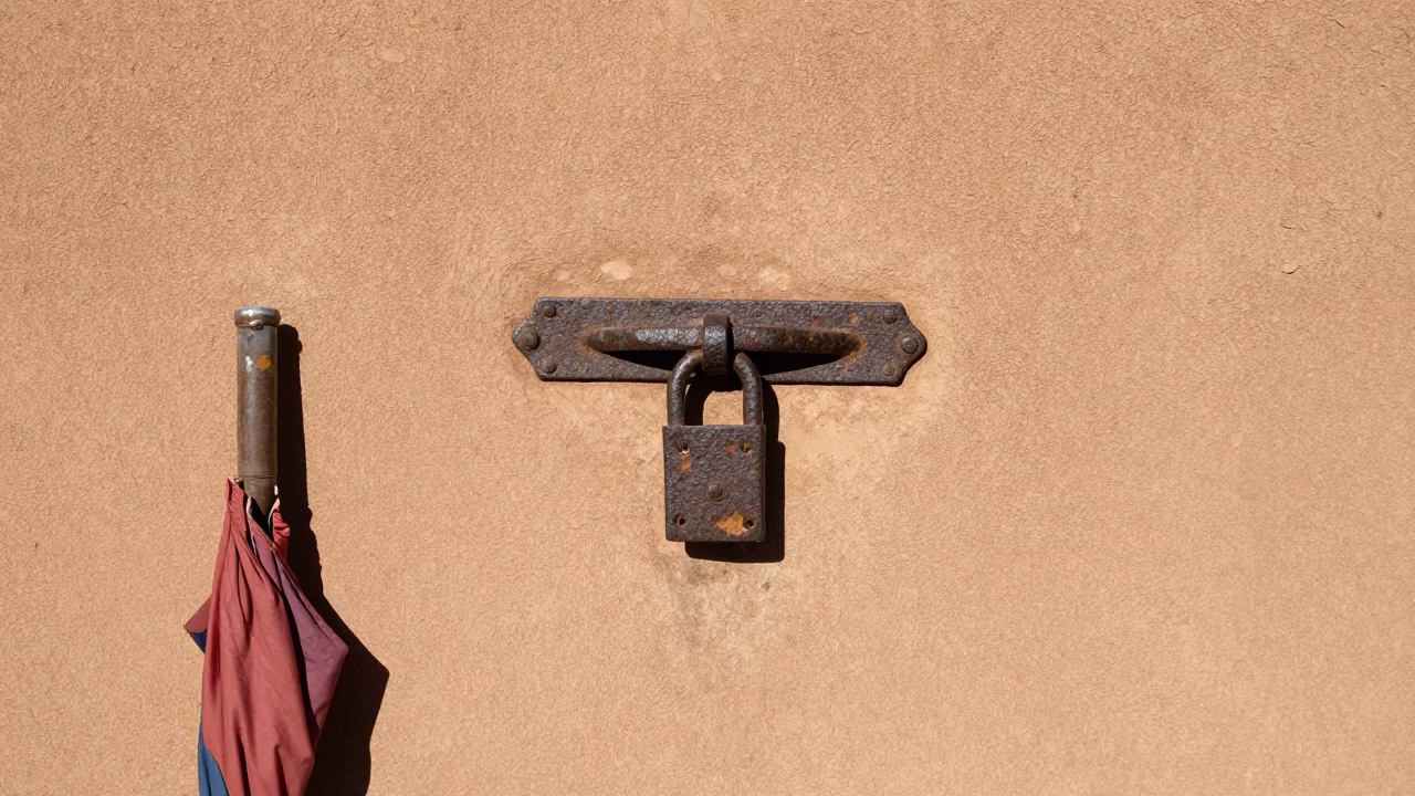 Faded Umbrellas in Santa Fe in in Santa Fe, New Mexico, United States