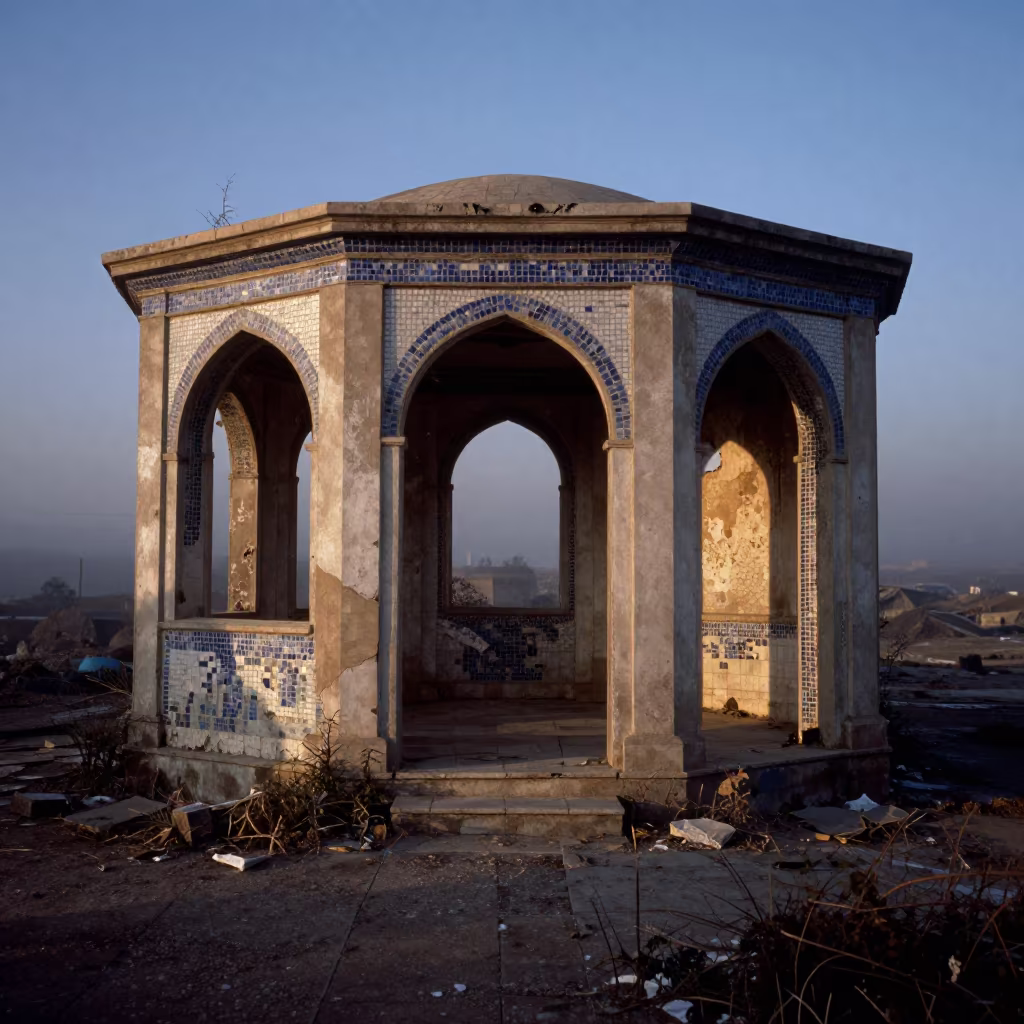 Falling Mosaic Tiles in Abandoned Asyut Bathhouse in near Asyut