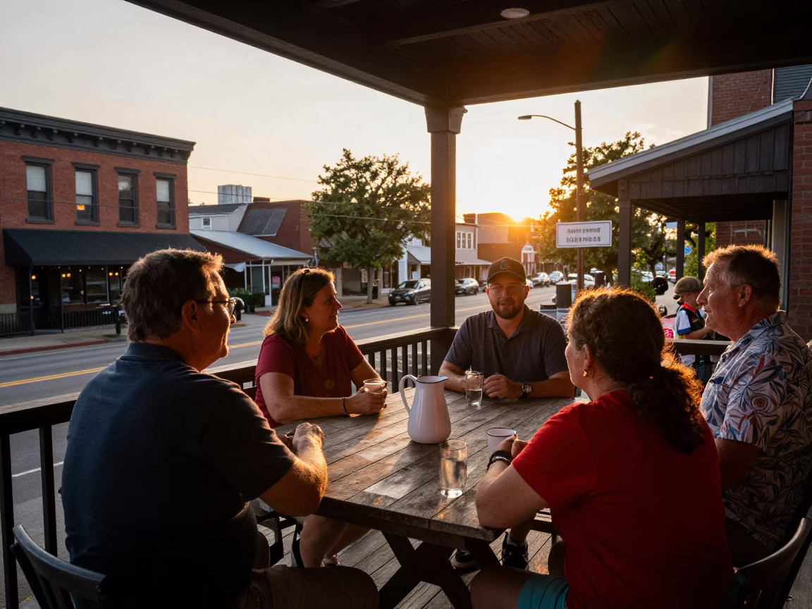 Family Gathering in Nashville at Sunset Light in in Nashville, Tennessee, United States
