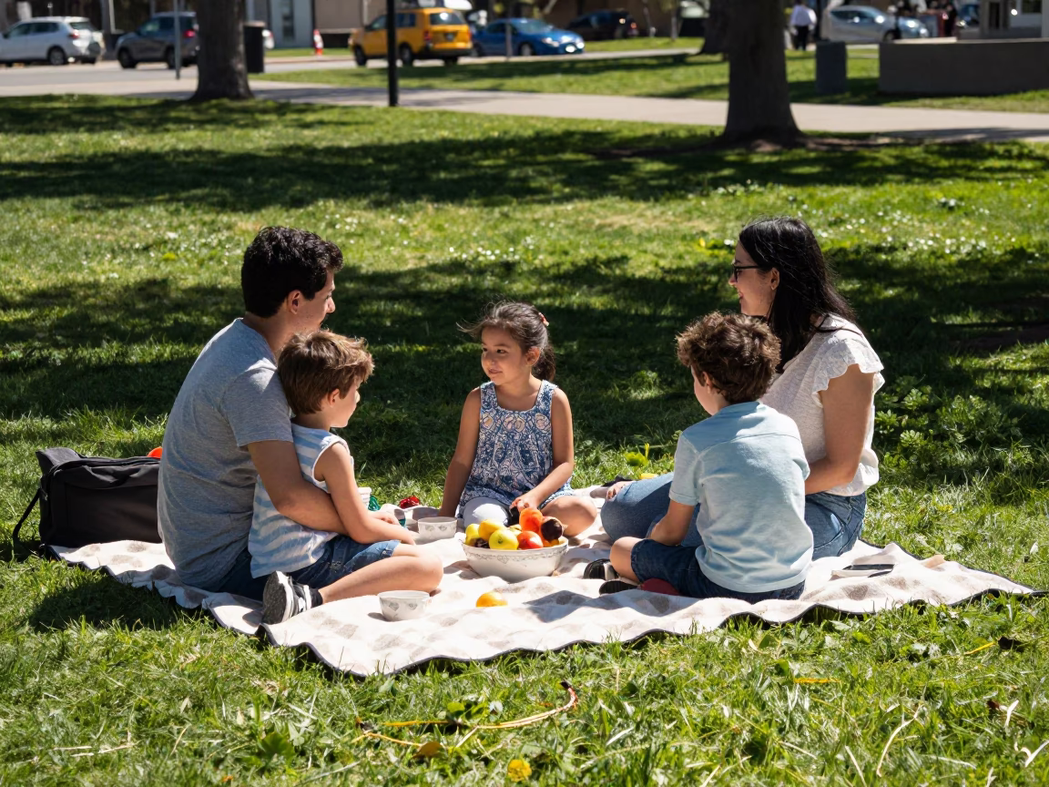 Family Picnic in San Diego at Midday Light in in San Diego, California, United States