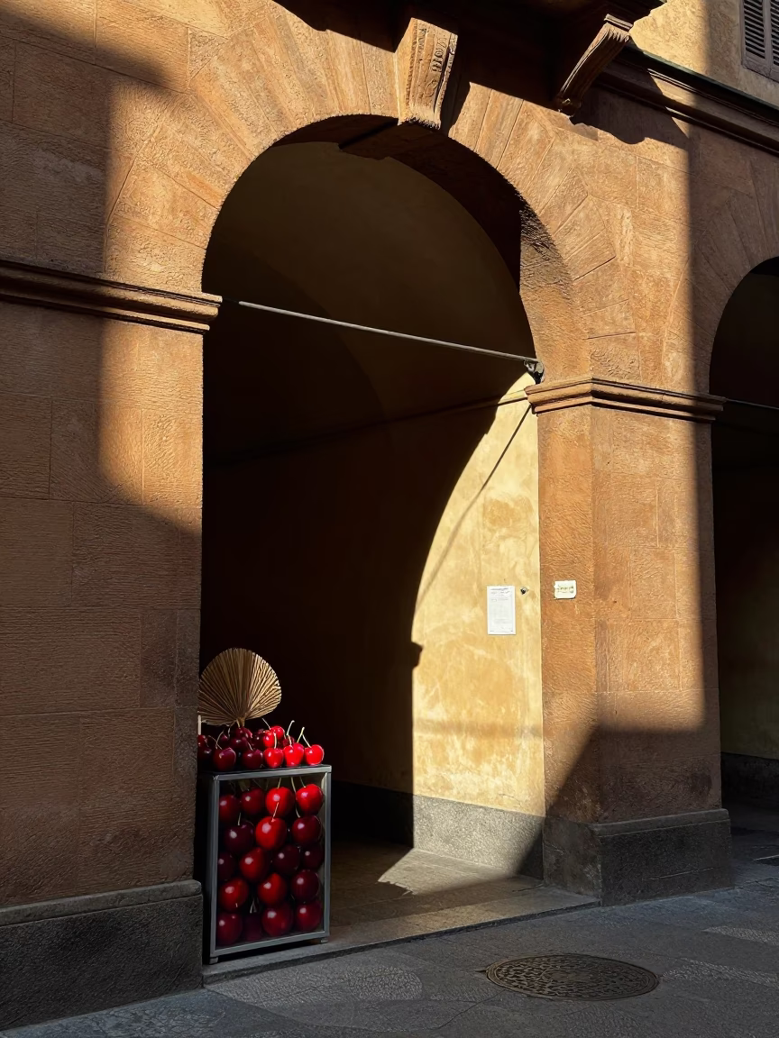 Fan in Bologna at Noon Light in in Bologna, Italy