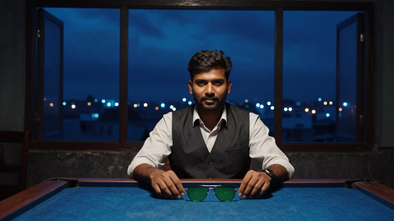 Faro Dealer Gaze in Machilipatnam Evening in in Machilipatnam