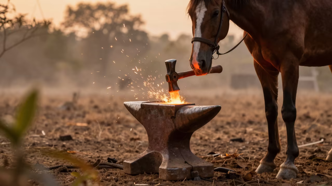 Farrier Shoes Horse Near Gaya Golden Hour in near Gaya