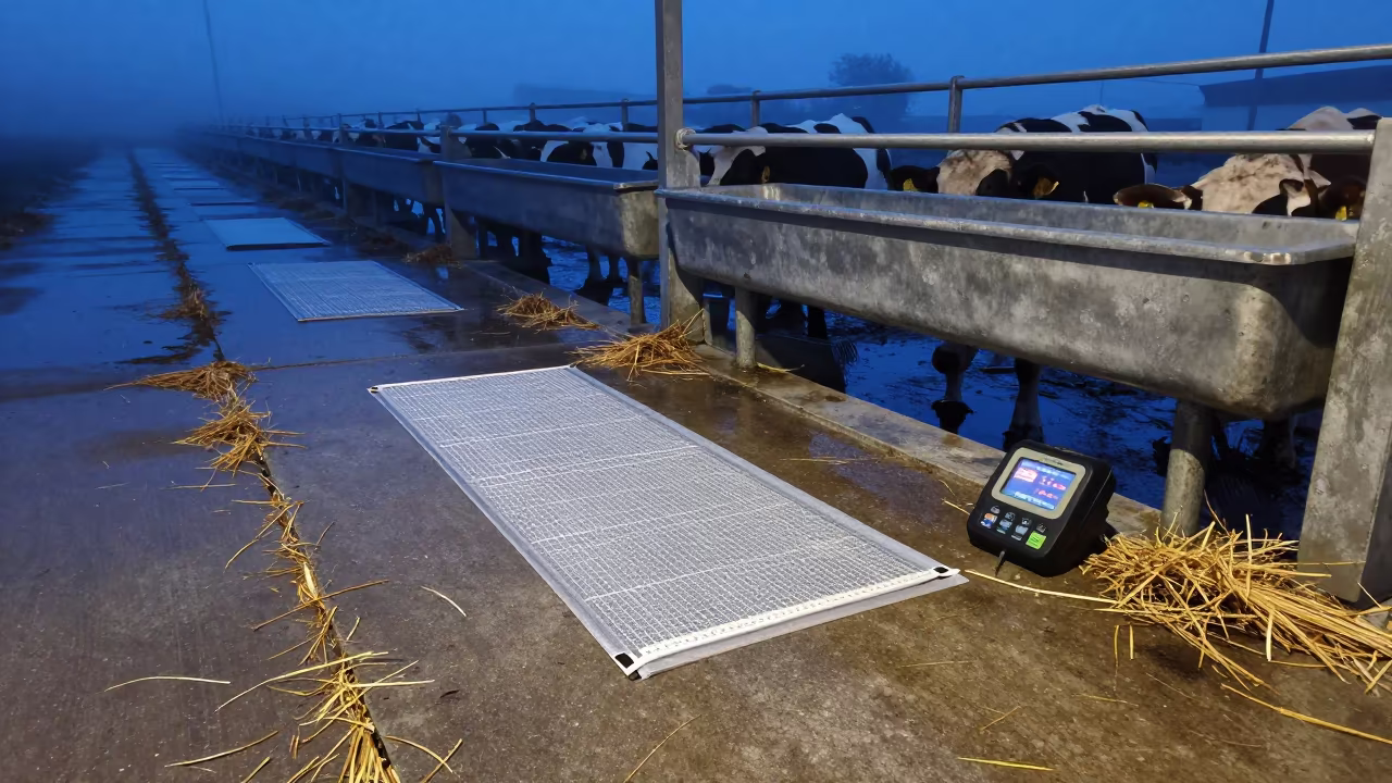 Farrowing Heat Pad Controller Near Trough in near a windbreak and water trough in Valencia