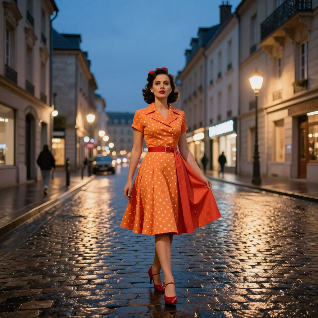 Fashion Evening in Nice at As City Lights Begin To Glow in in Nice, France