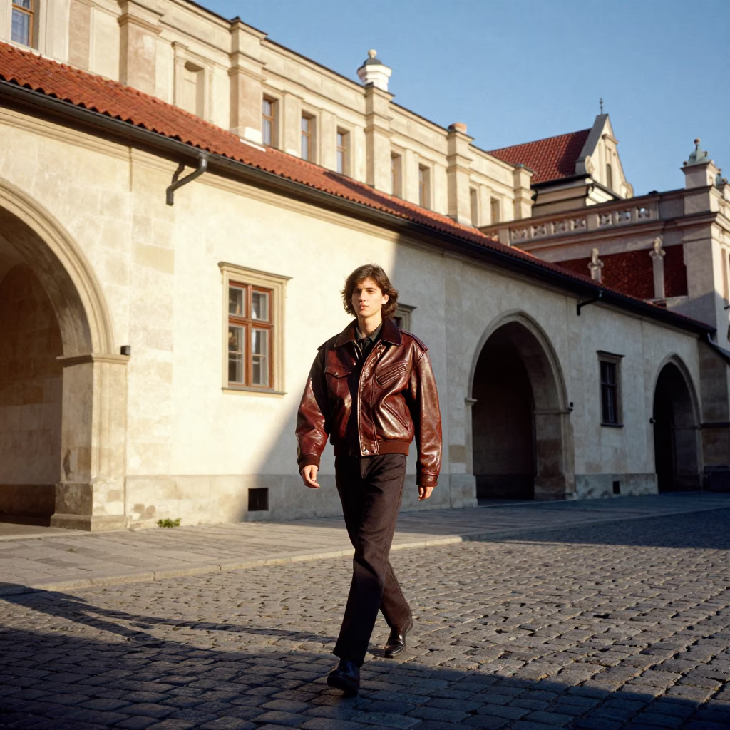 Fashion Model at The Early Afternoon Light in Krakow in in Krakow, Poland