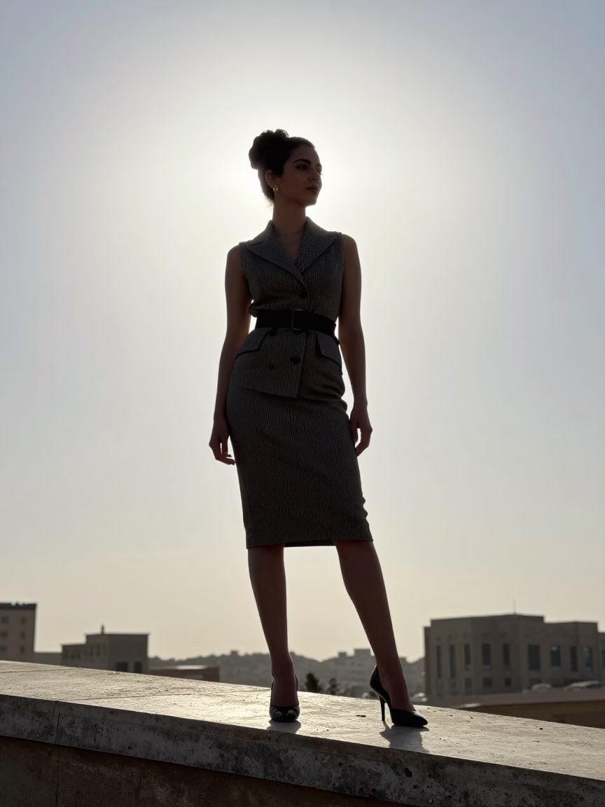 Fashion Model at The Flat Glare Of Noon Light in Cairo in in Cairo, Egypt