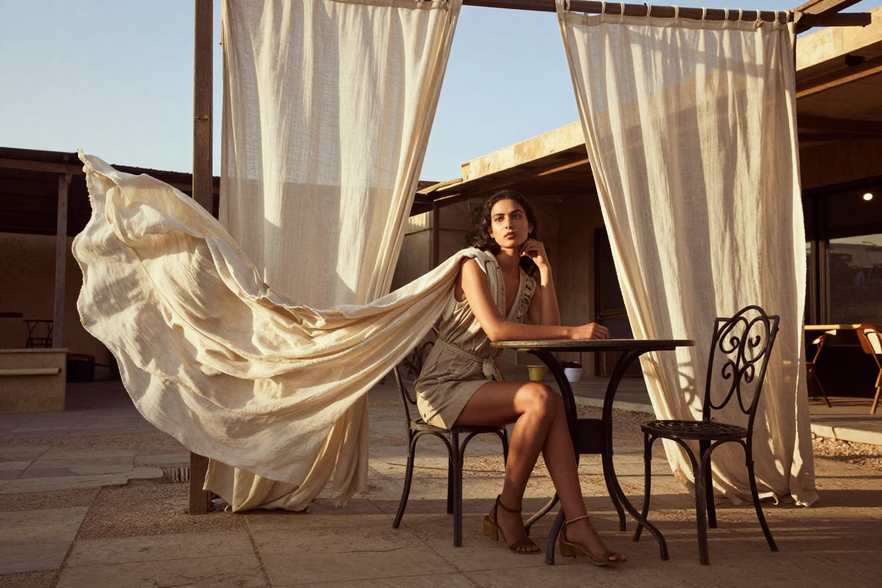 Fashion Model in Alexandria at The Early Afternoon Light in in Alexandria, Egypt