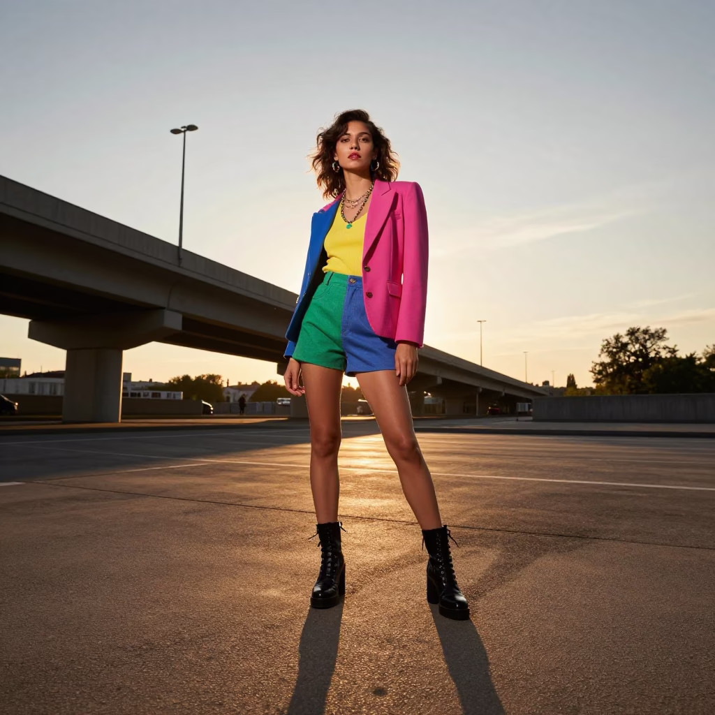 Fashion Model in Berlin at Golden Hour in in Berlin, Germany