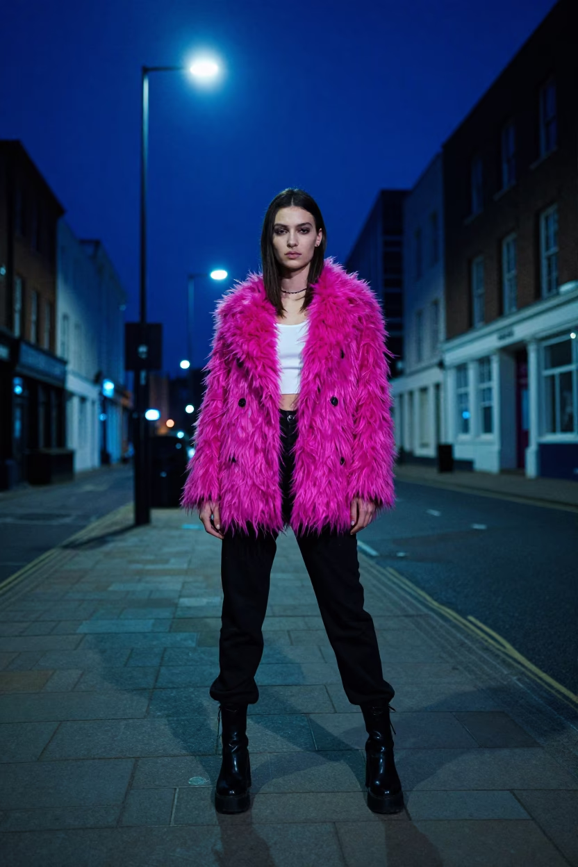 Fashion Model in Bristol at The Deepest Night Sky Light in in Bristol, United Kingdom