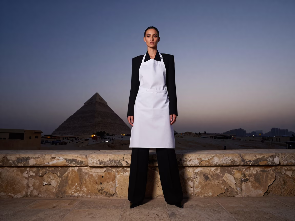 Fashion Model in Cairo at Sunrise Light in in Cairo, Egypt
