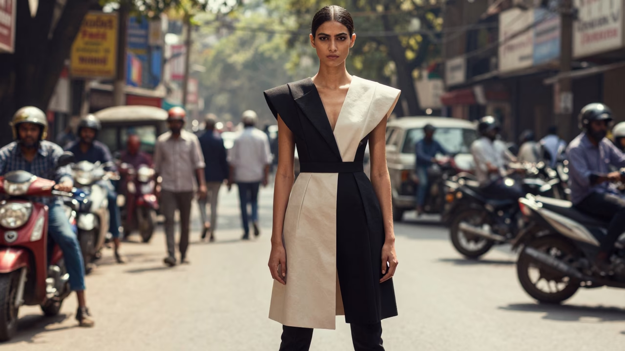 Fashion Model in Delhi at The Flat Glare Of Noon Light in in Delhi, India