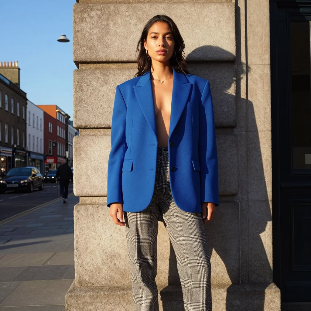 Fashion Model in Dublin at Clear Late-afternoon Light in in Dublin, Ireland