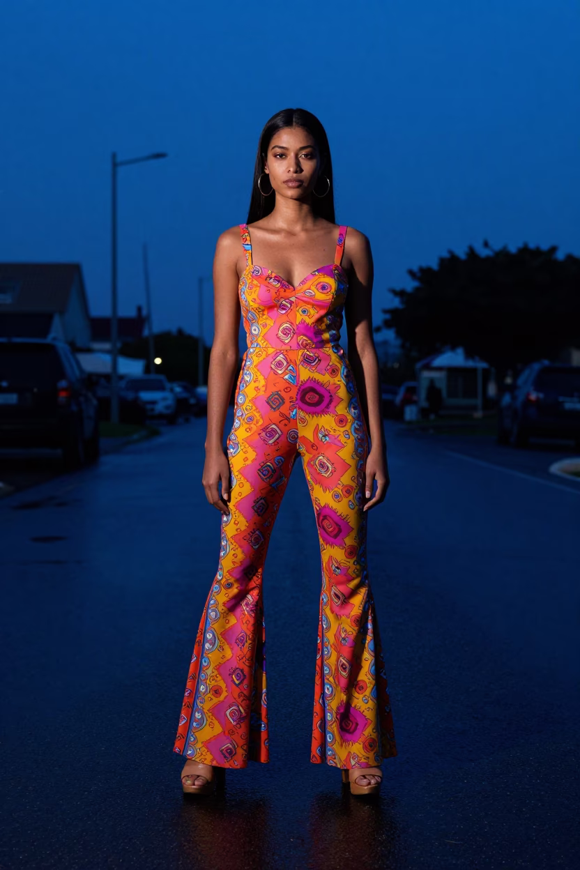 Fashion Model in Durban at Blue Hour in in Durban, South Africa