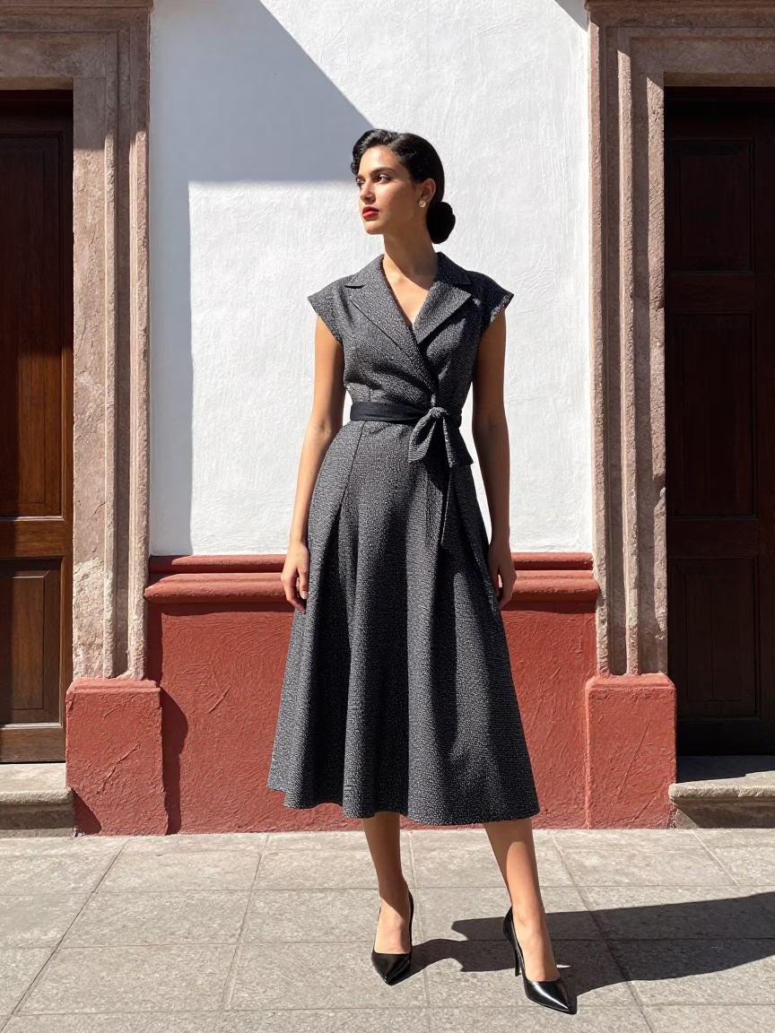 Fashion Model in Guadalajara at Bright Midmorning Light in in Guadalajara, Mexico