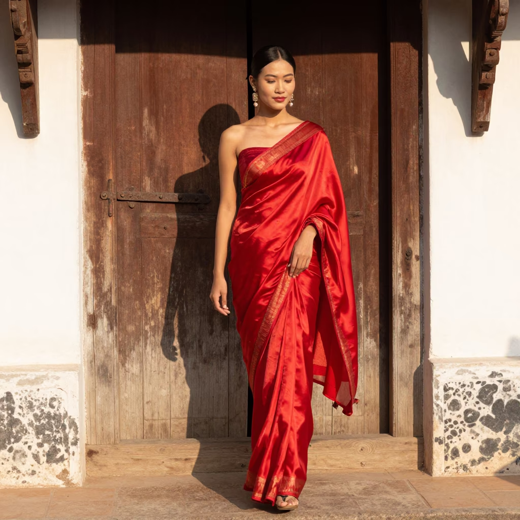 Fashion Model in Luang Prabang at The Early Afternoon Light in in Luang Prabang, Laos