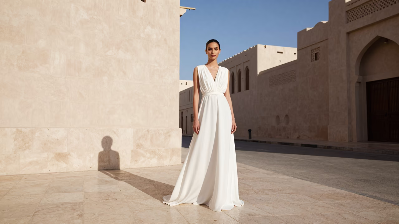Fashion Model in Muscat at Noon Light in in Muscat, Oman