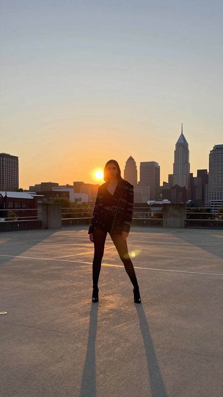Fashion Model in Philadelphia at As The Sun Drops Toward The Horizon in in Philadelphia, Pennsylvania, United States