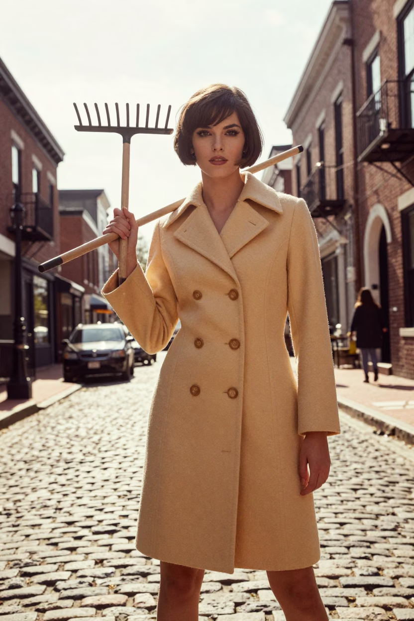 Fashion Model in Philadelphia at Bright Midmorning Light in in Philadelphia, Pennsylvania, United States