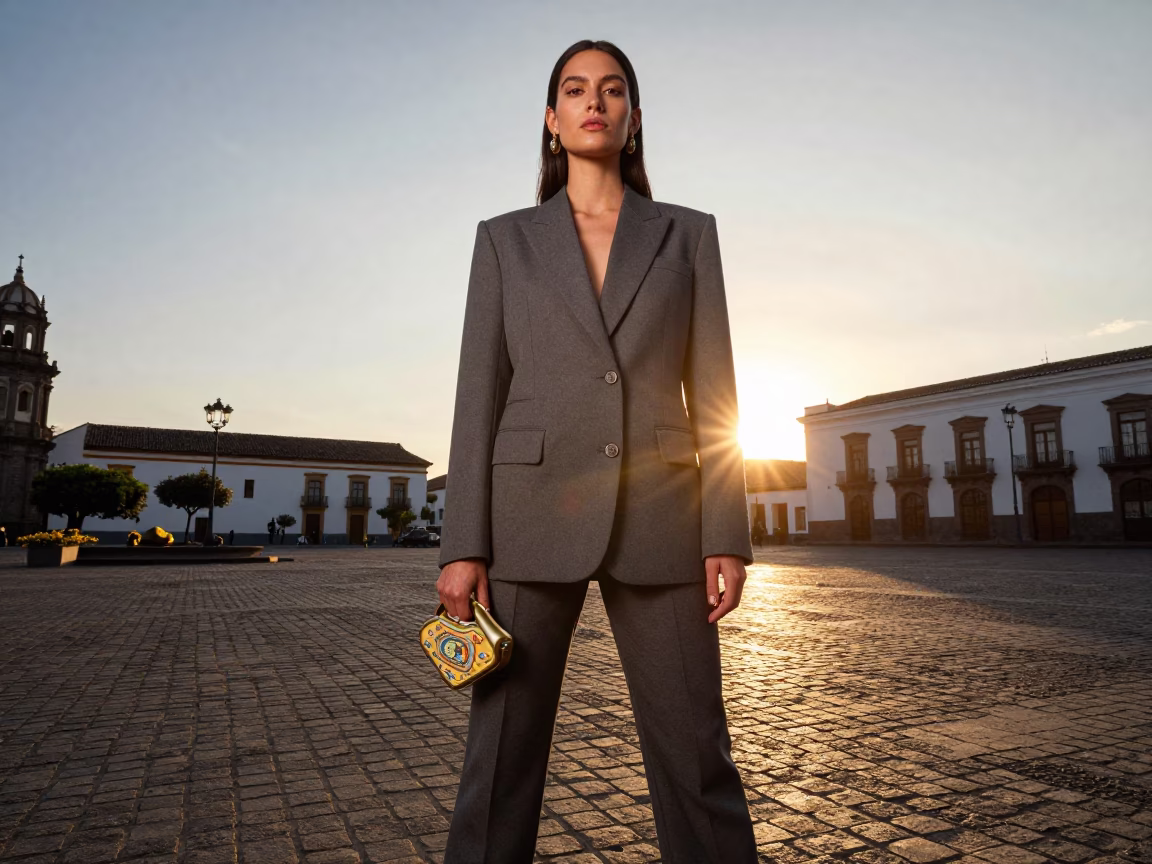 Fashion Model in Quito at Golden Hour in in Quito, Ecuador
