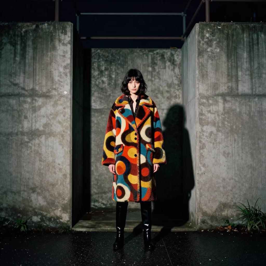 Fashion Model in Sapporo at Late At Night Light in in Sapporo, Japan