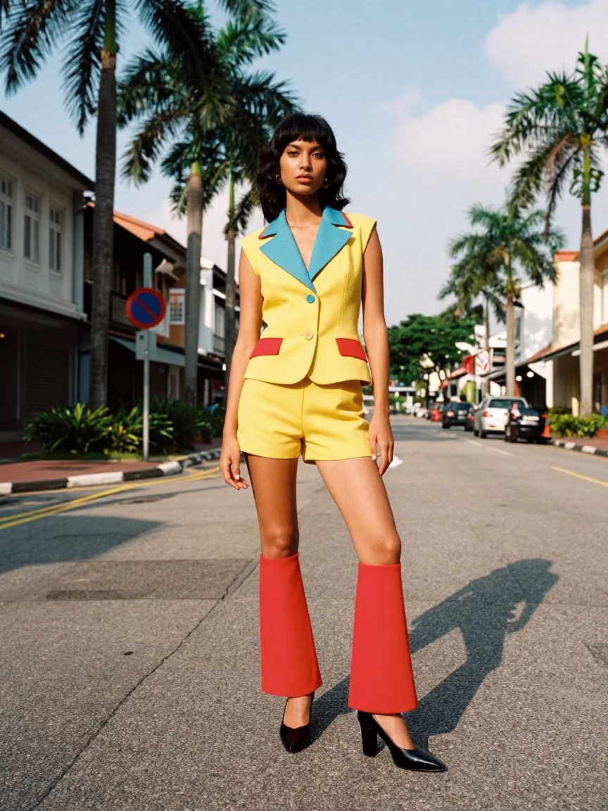 Fashion Model in Singapore at The Early Afternoon Light in in Singapore, Singapore