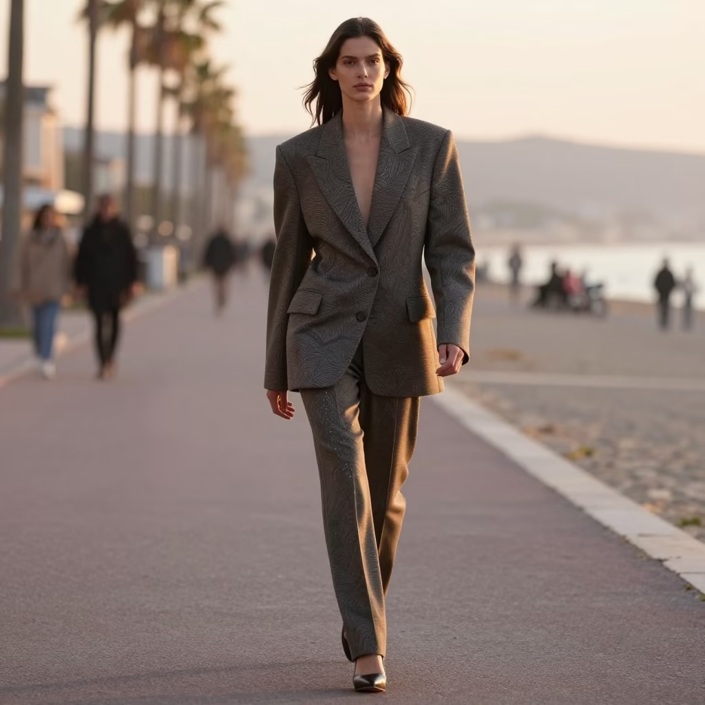 Fashion Model just after sunrise in Nice in in Nice, France