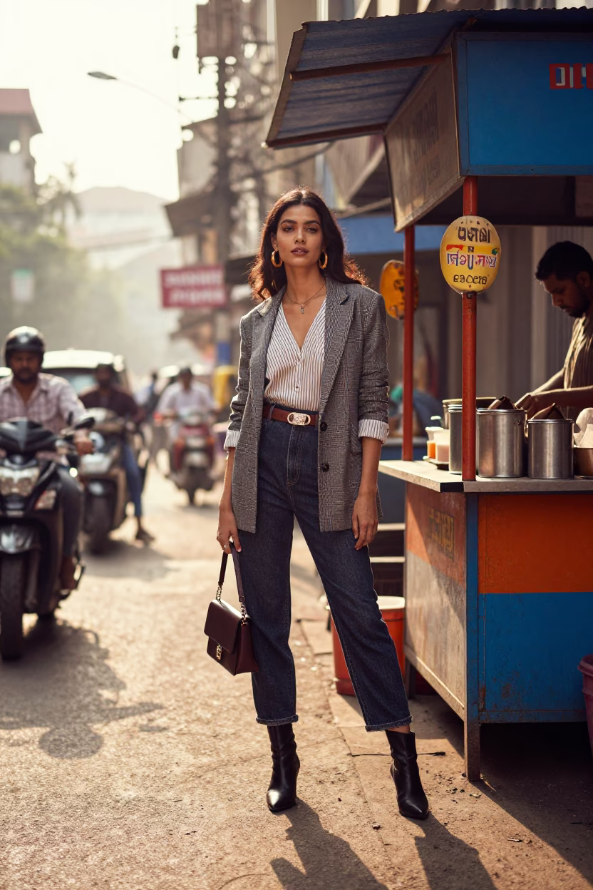 Fashion Portrait at As First Light Reaches The Scene in Mumbai in in Mumbai, India