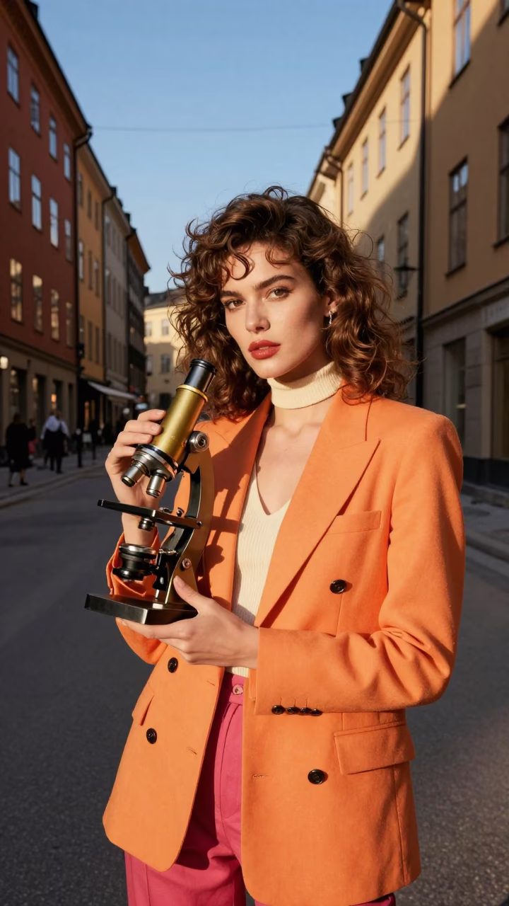 Fashion Portrait at Clear Late-afternoon Light in Stockholm in in Stockholm, Sweden