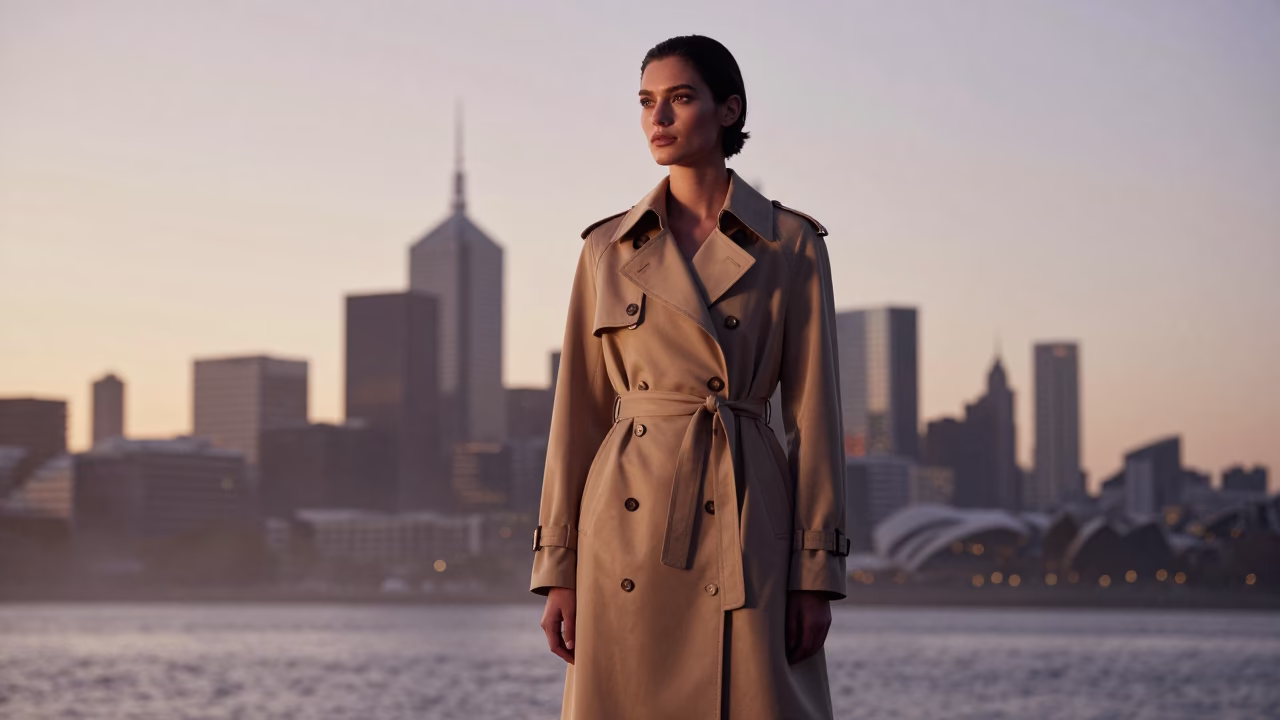 Fashion Portrait at Nautical Dawn Light in Melbourne in in Melbourne, Victoria, Australia