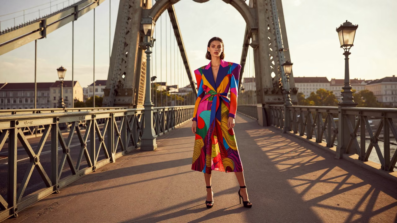 Fashion Portrait at The Late Afternoon Light in Budapest in in Budapest, Hungary