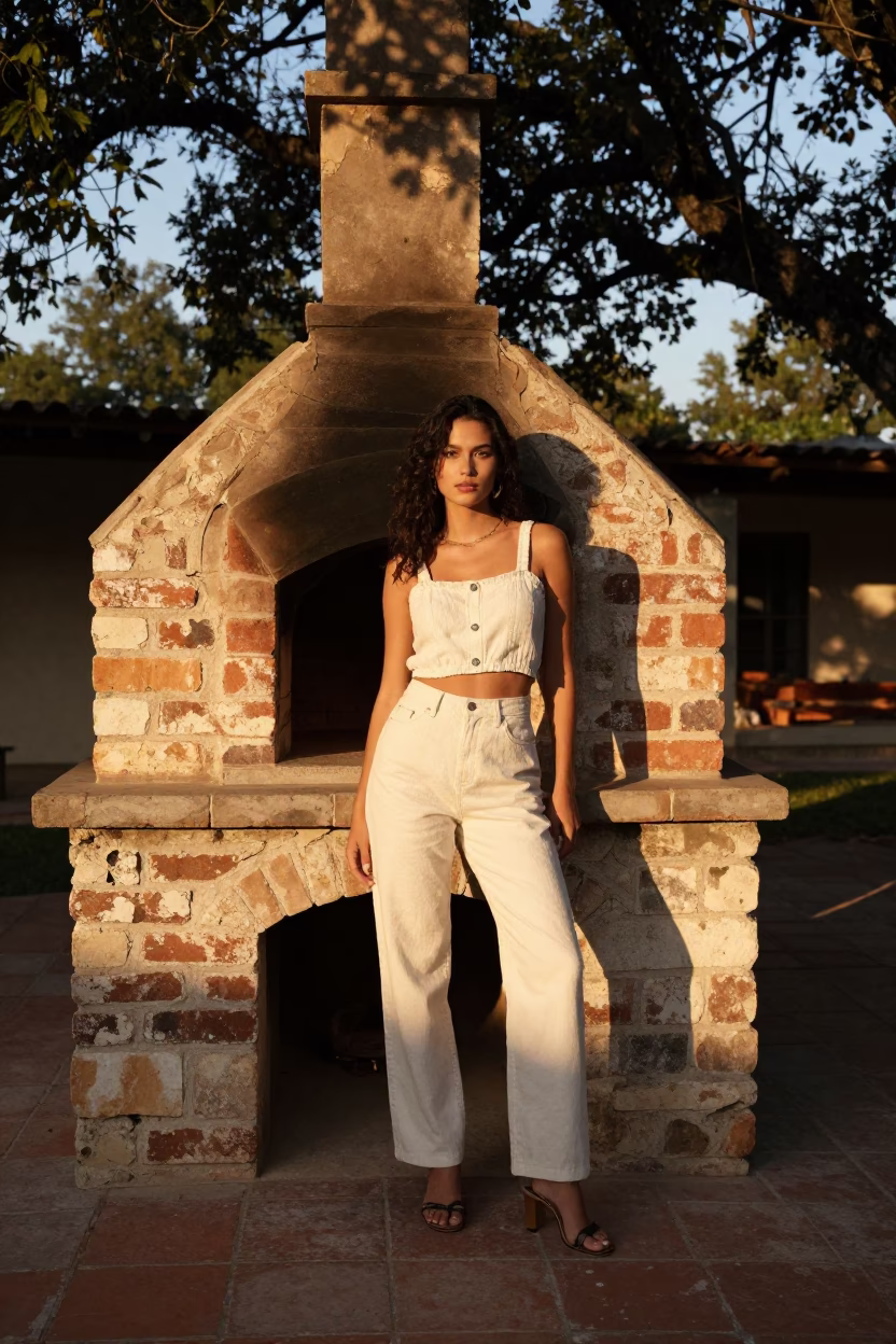 Fashion Portrait in Austin at Honeyed Evening Light in in Austin, Texas, United States