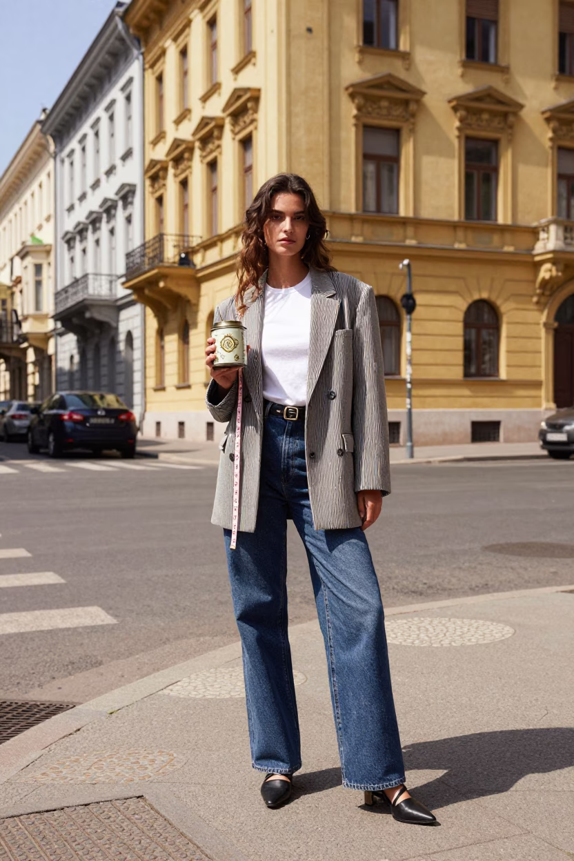 Fashion Portrait in Budapest at Midday Light in in Budapest, Hungary