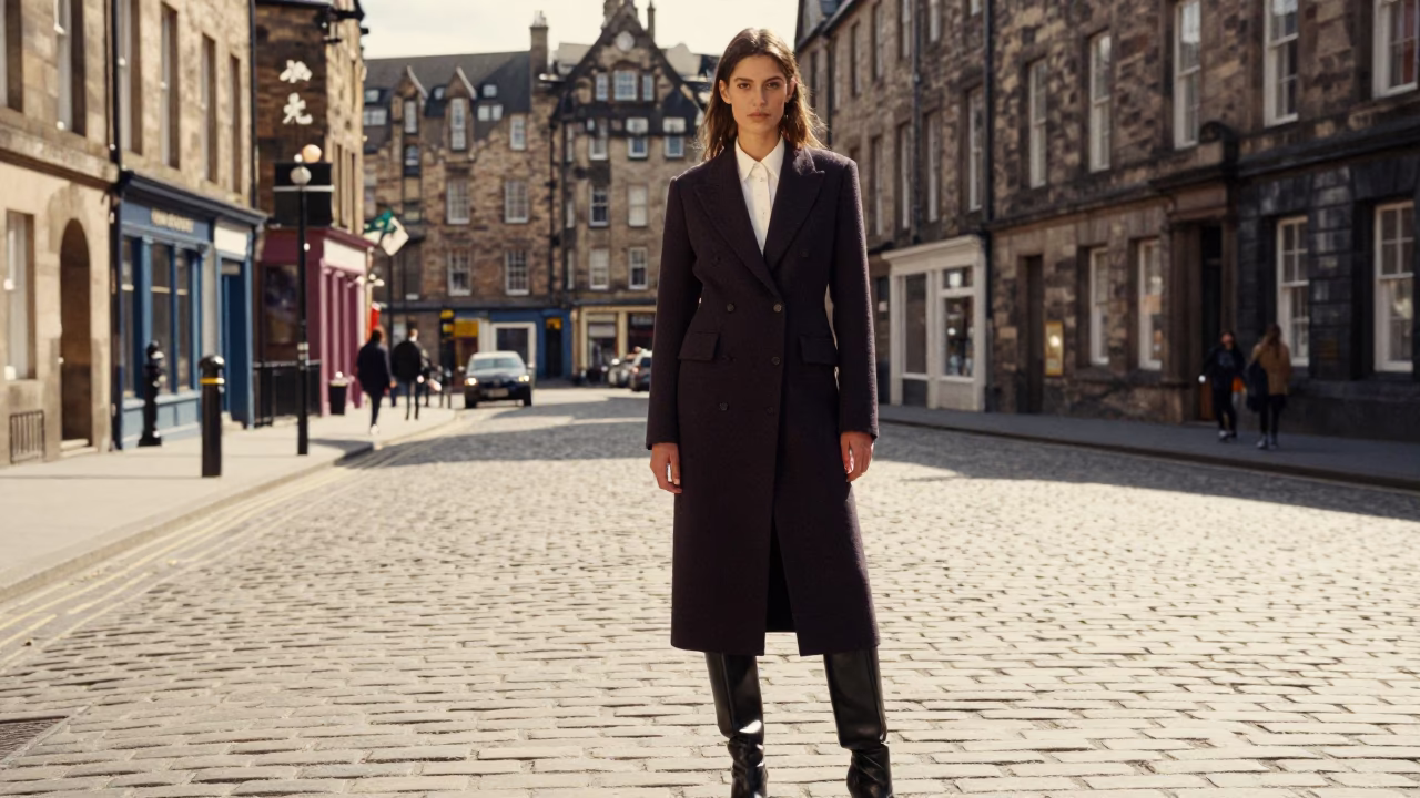 Fashion Portrait in Edinburgh at The Flat Glare Of Noon Light in in Edinburgh, United Kingdom