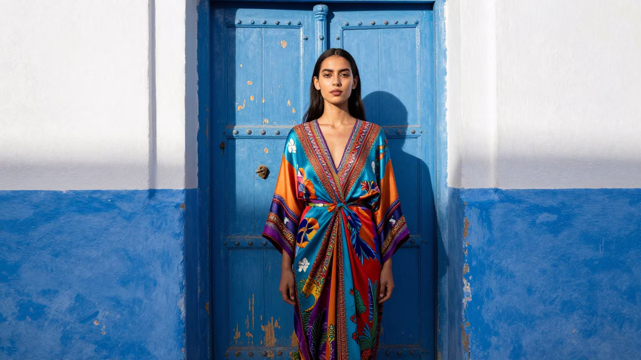 Fashion Portrait in Essaouira at The Late Morning Light in in Essaouira, Morocco