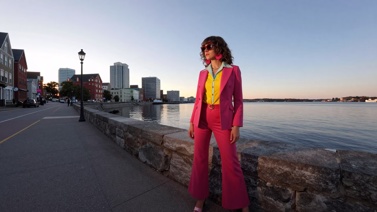 Fashion Portrait in Halifax at The Early Morning Light in in Halifax, Nova Scotia, Canada