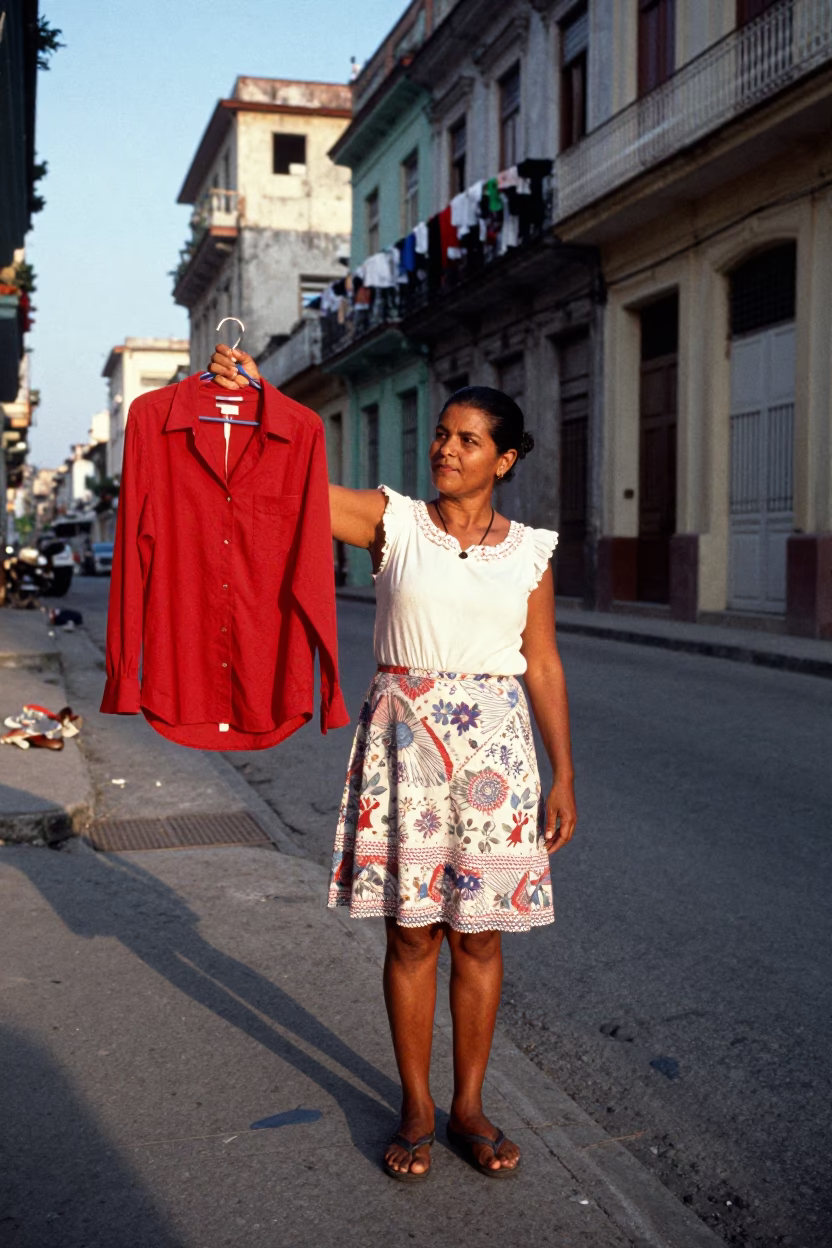 Fashion Portrait in Havana at The Late Morning Light in in Havana, Cuba